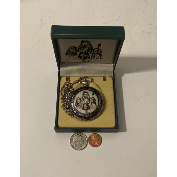 Vintage Metal Pocket Watch, Founding Fathers, Native, Clock, Time Piece, - Picture 2 of 5